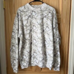 Men's Cream and Gray Camouflage Sweater